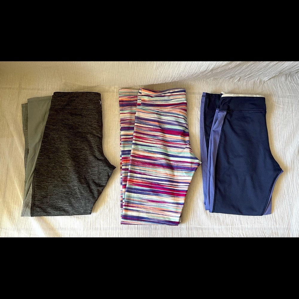3 pairs girls athletic tights 10/12
